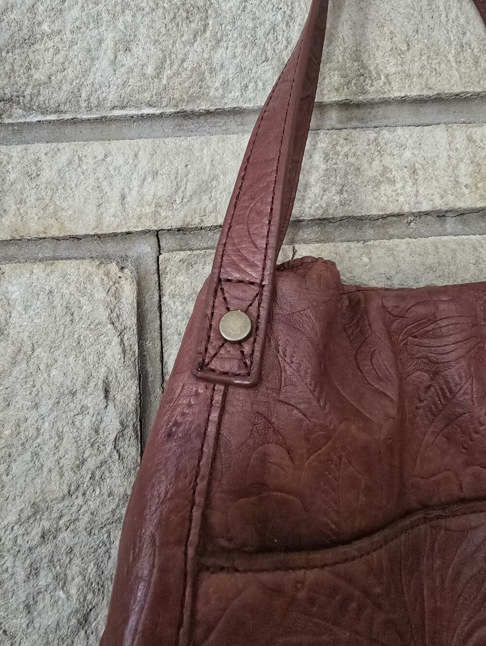 American Leather Co. Embossed Bag in Mauve Brown - Picture 4 of 6